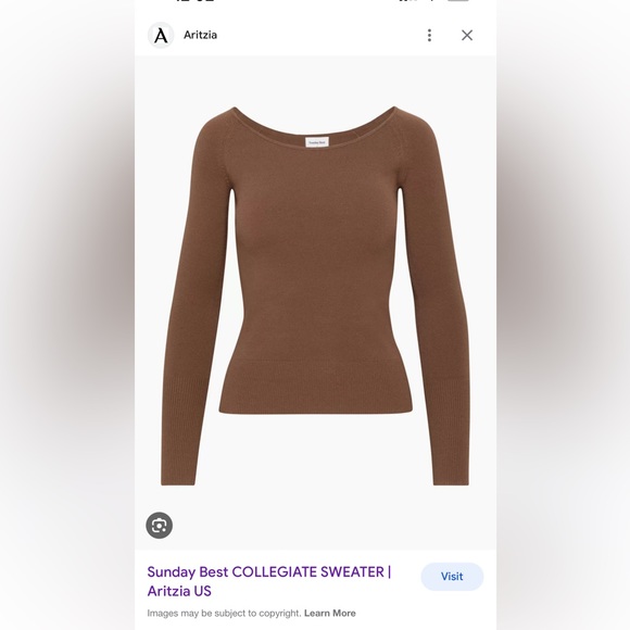 Aritizia Sunday Best collegiate sweater BNWT - Picture 2 of 3